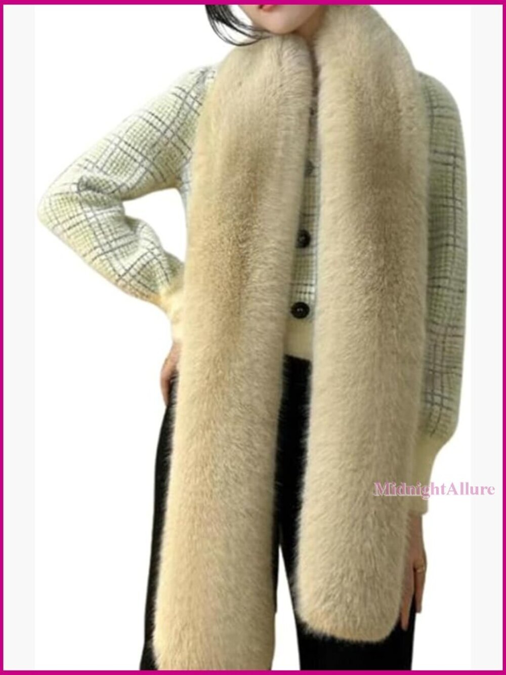 Fluffy Faux Fox Fur Shawl Scarf Winter Wrap Wedding Party Stole